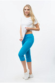 Бриджи х/б с лайкрой однотонные бирюза