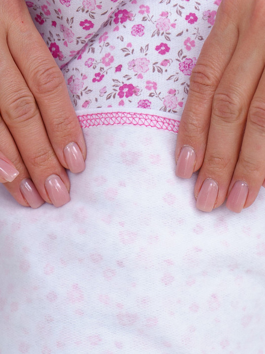 Ночная сорочка Камелия набивная белый/цветы