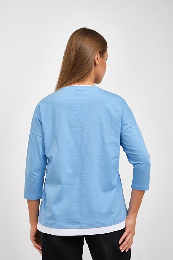 Лонгслив женский Тудей голубой