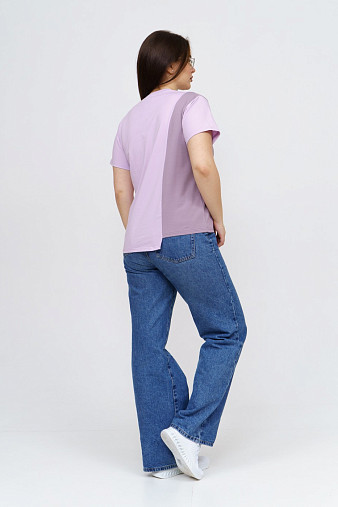 Футболка женская Креатив лаванда/корица