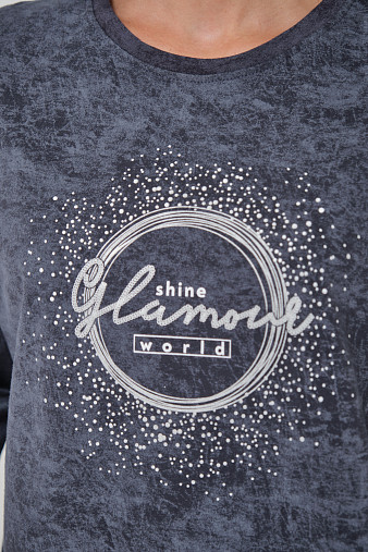 Лонгслив жен. Гламур варенка т.серый