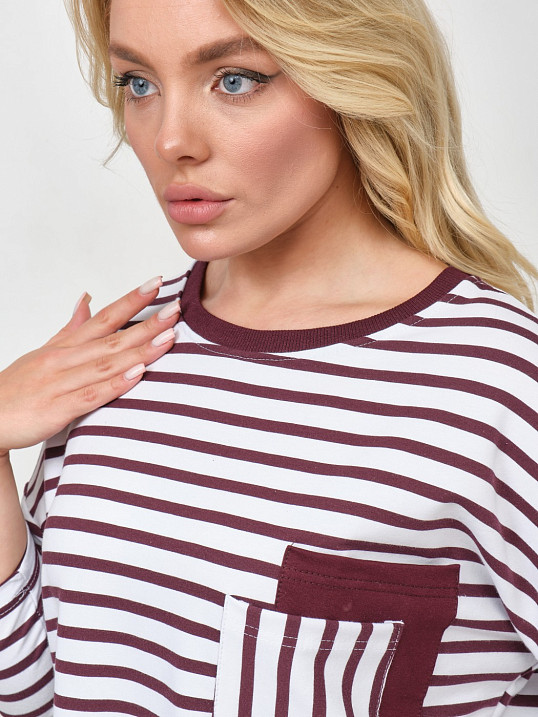 Лонгслив Горизонт марсала