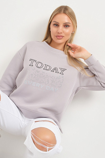 Свитшот женский Лео серый