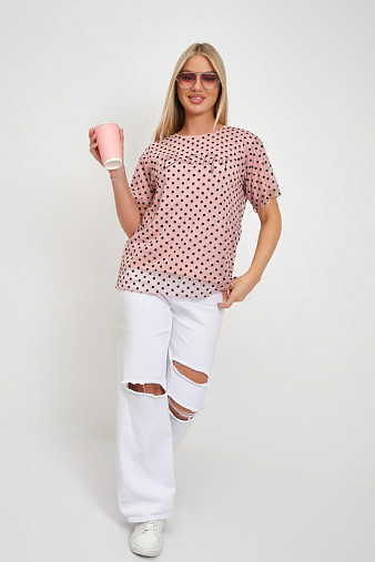 Футболка женская Бьюти вискоза пудра