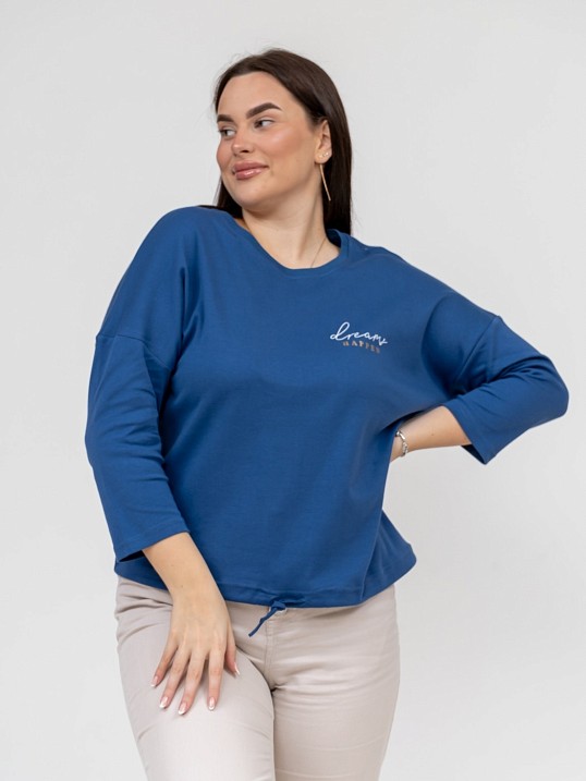 Лонгслив Николь интерлок индиго Лонгслив Николь интерлок индиго