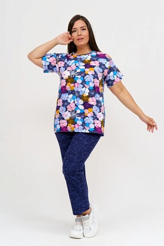 Костюм Поэзия индиго/мультиколор