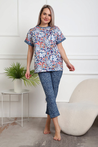 Костюм женский Линда джинс/мультиколор