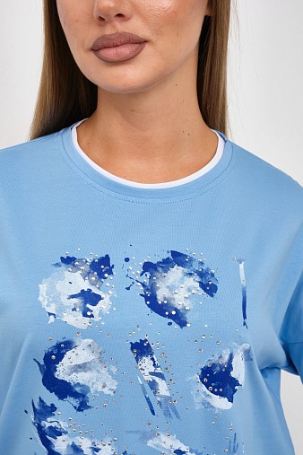 Лонгслив женский Тудей голубой