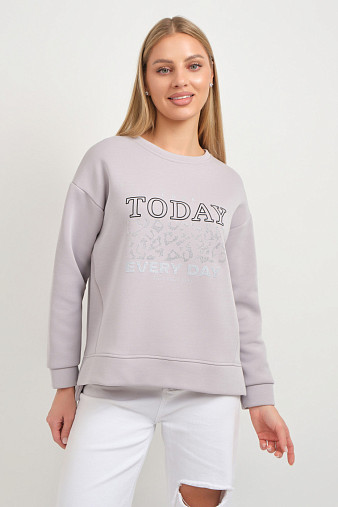 Свитшот женский Лео серый