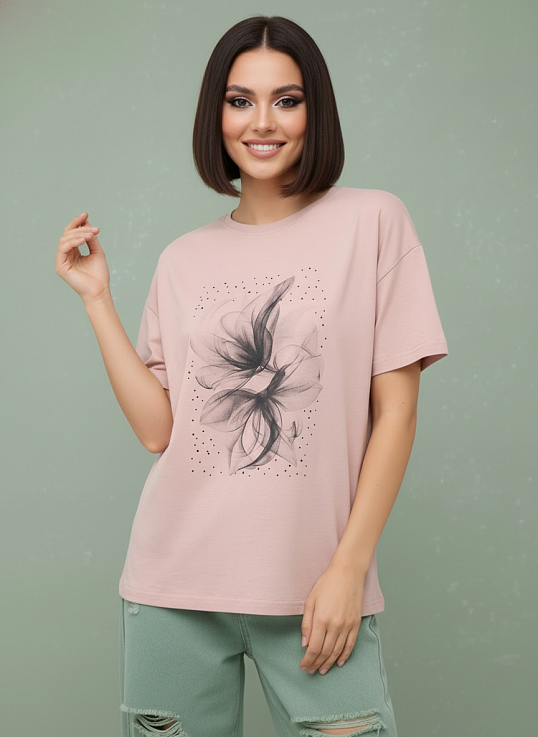 Футболка женская Жанет пудра