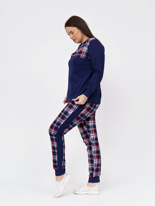 Костюм Константа без капюшона синий/клетка
