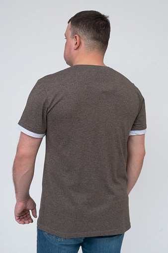 Футболка мужская Респект шоколад/меланж