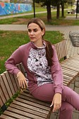 Костюм Теплый вечер лиловый/цветы
