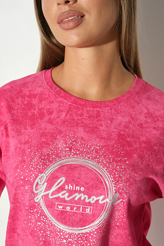 Лонгслив жен. Гламур варенка фуксия