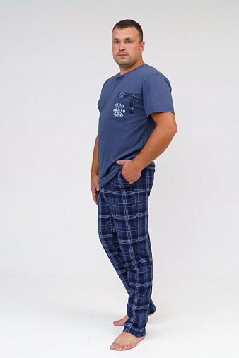 Брюки мужские Легион индиго/клетка