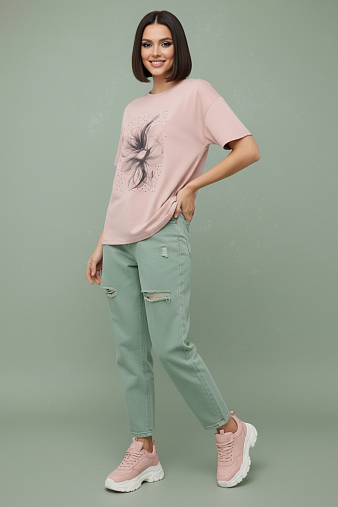 Футболка женская Жанет пудра