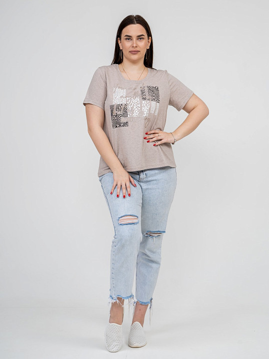 Футболка женская Сафари-1 бежевый/меланж