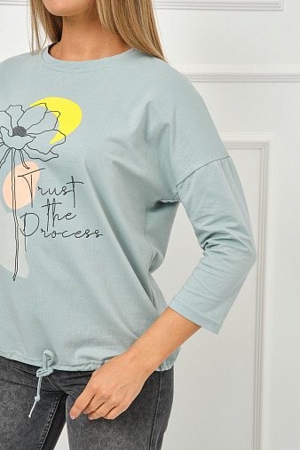 Лонгслив Николь аква