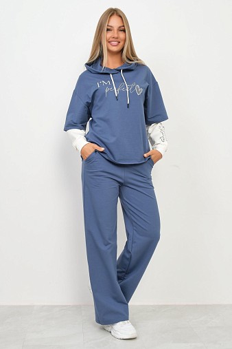 Костюм женский Венди со стразами индиго