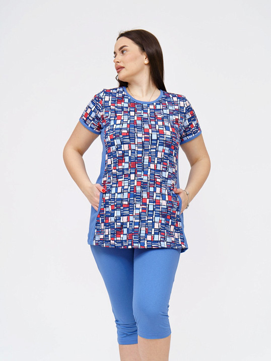 Костюм Легкое движение индиго/геометрия