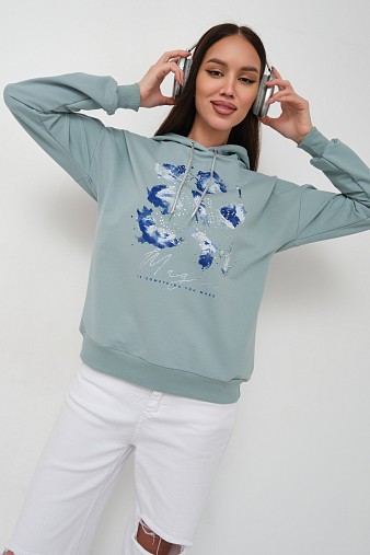 Толстовка женская Элен-2 аква