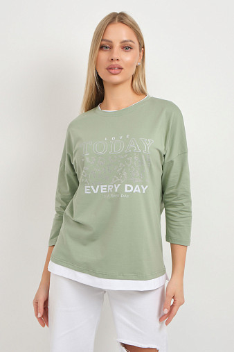 Лонгслив женский Лео фисташка