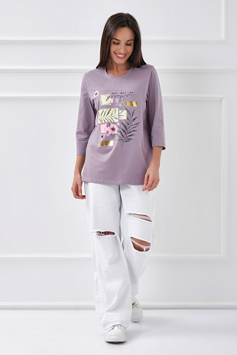 Лонгслив Элис рукав 3/4 светло-лиловый