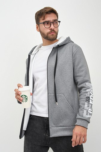 Толстовка муж. Дэнди 3-х нитка начес серый