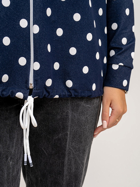 Толстовка женская Мираж футер т.синий/горох