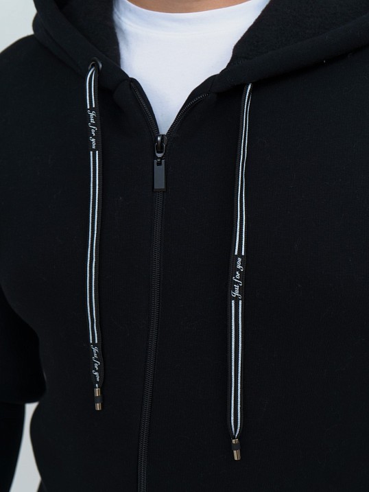 Толстовка мужская Степ без печати черная футер 3-х нитка