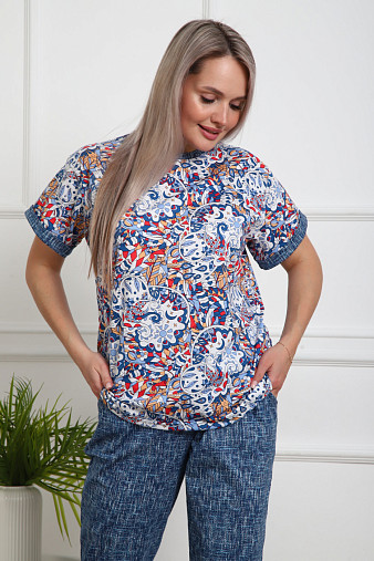 Костюм женский Линда джинс/мультиколор