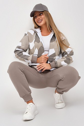 Костюм женский Дюна набивка начёс олива