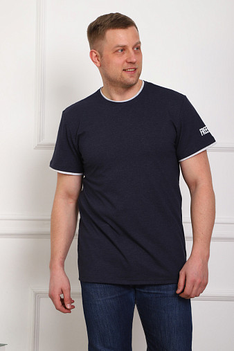 Футболка мужская Смарт синий/меланж