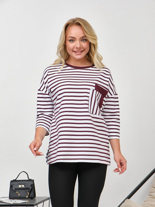 Лонгслив Горизонт марсала