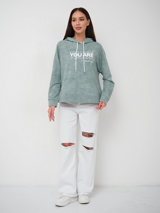 Толстовка женская Винтаж аква