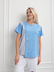 Футболка женская Креатив голубой/св.голубой