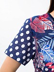 Футболка женская с карманами индиго/горох