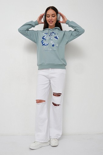 Толстовка женская Элен-2 аква