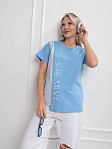 Футболка женская Креатив голубой/св.голубой
