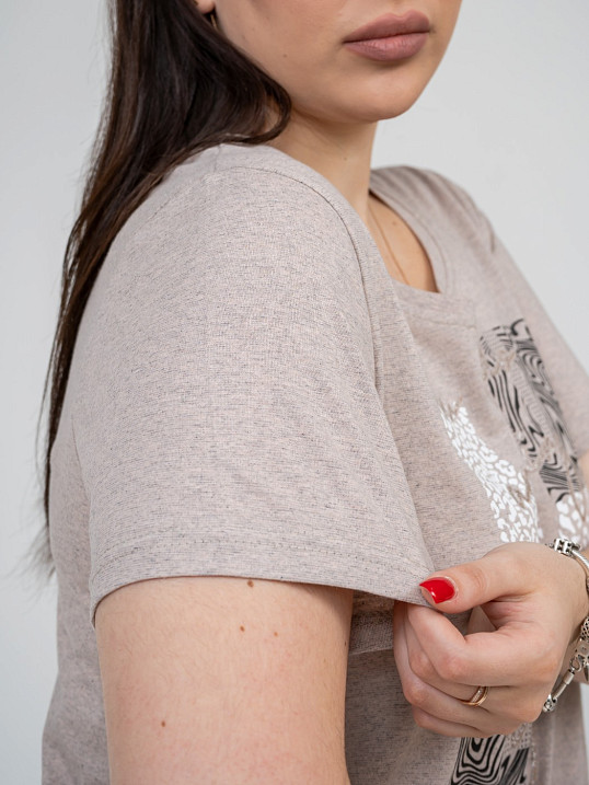 Футболка женская Сафари-1 бежевый/меланж