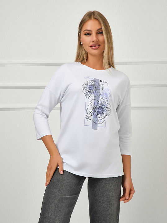 Лонгслив Стиль белый