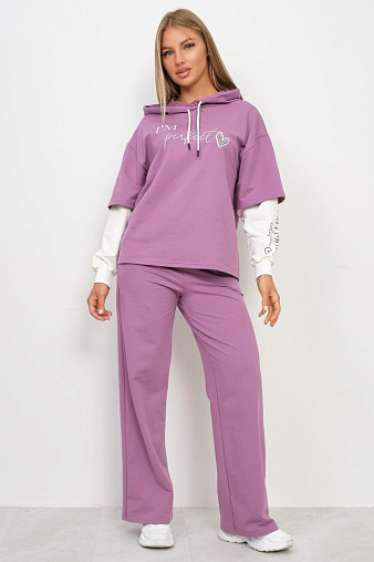 Костюм женский Венди со стразами брусника