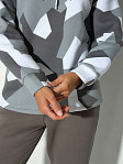 Костюм жен. Геометрия набивка 3-х нитка начес серый