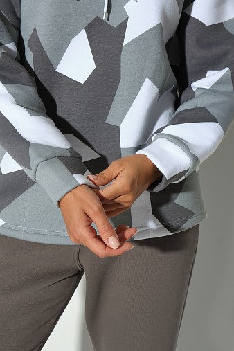 Костюм жен. Геометрия набивка 3-х нитка начес серый