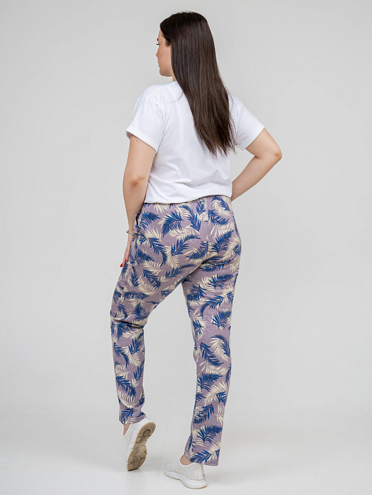 Брюки Силуэт беж/листья