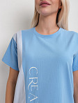 Футболка женская Креатив голубой/св.голубой