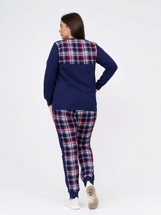 Костюм Константа без капюшона синий/клетка