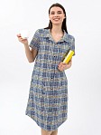 Халат Анна синий/клетка