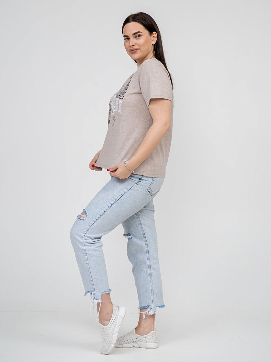 Футболка женская Сафари-1 бежевый/меланж