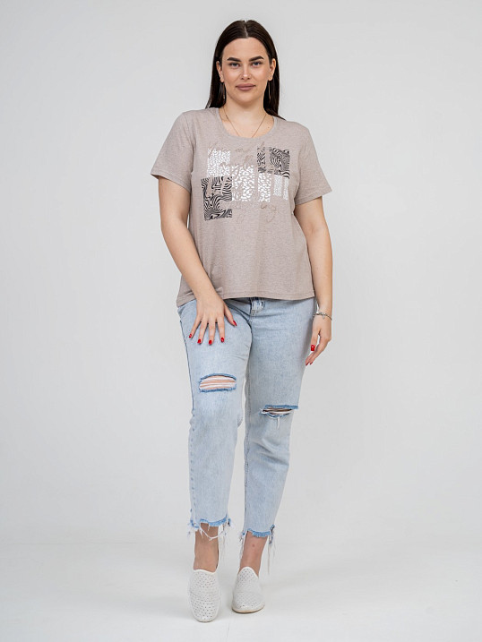 Футболка женская Сафари-1 бежевый/меланж